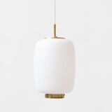 Two large glass Bent Karlby hanging lamps model Kina, Denmark 1960's