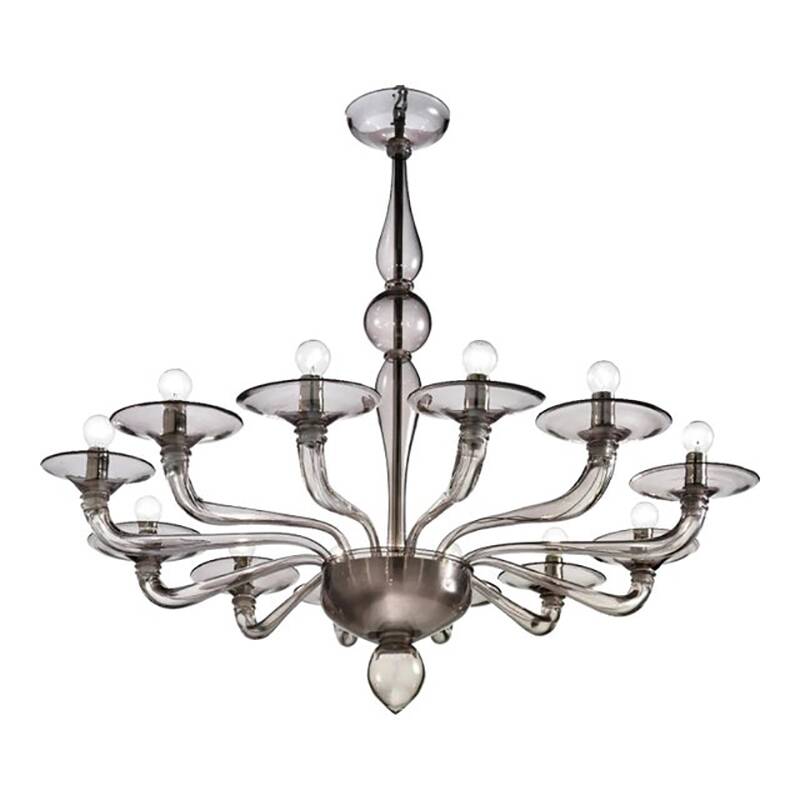 Contemporary Smoked Glass Chandelier