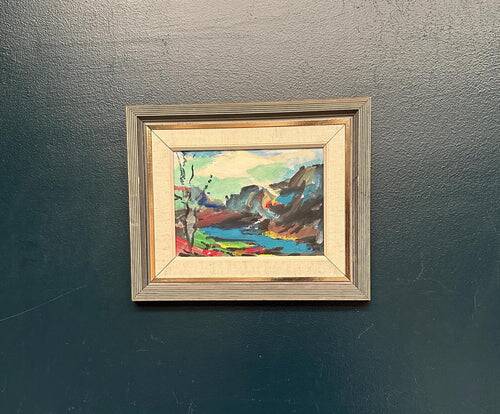 Original Swedish Oil on Panel – “Mountain Landscape” – Vintage & Framed