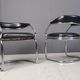 Vintage chrome and leatherette cantilever dining chairs by Giotto Stoppino,