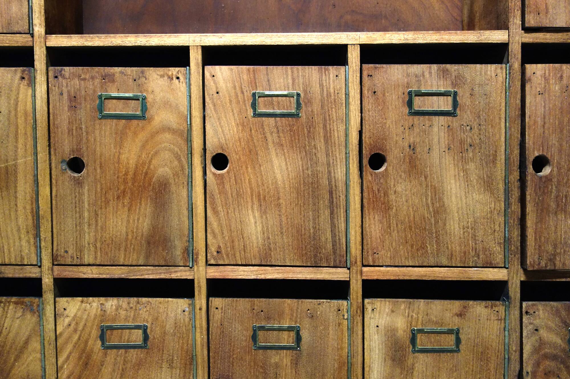 Large vintage wooden mailbox block