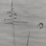 René-le saëc ink drawing.