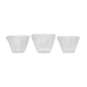 3 conical jam jars, blown glass