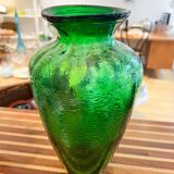 Green glass vase 30 x 17 cm