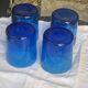 4 verres à whisky en verre souffle bleu cobalt