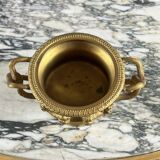 Large Pompeian-style bronze cup with two handles, 19th century.