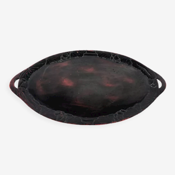 Japan, large black and red lacquered wood top