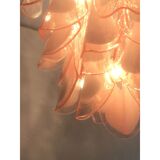 Pink and white “rondine” murano glass chandelier d60