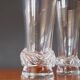 4 Champagne flutes from the 1950s in Daum crystal, Sorcy model