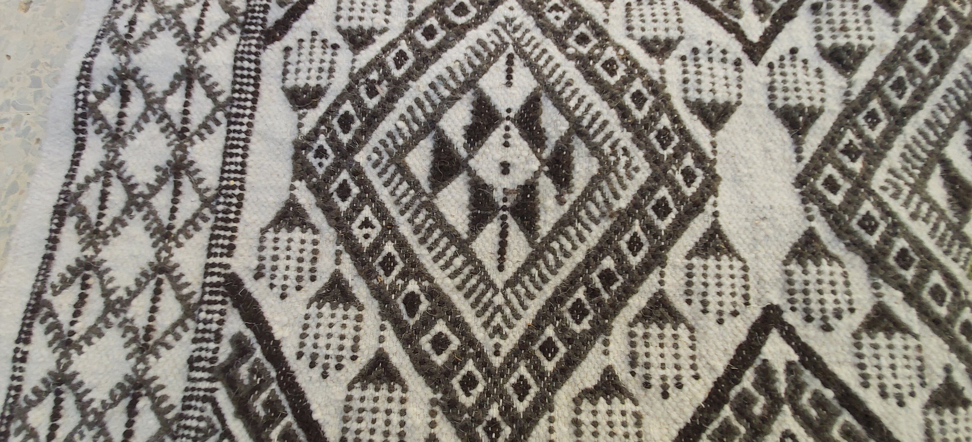 Carpet kilim white and grey corridor 308-95cm