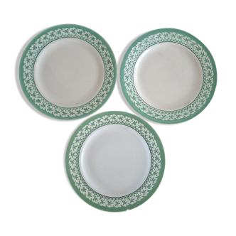 3 assiettes terre de fer Saint Amand