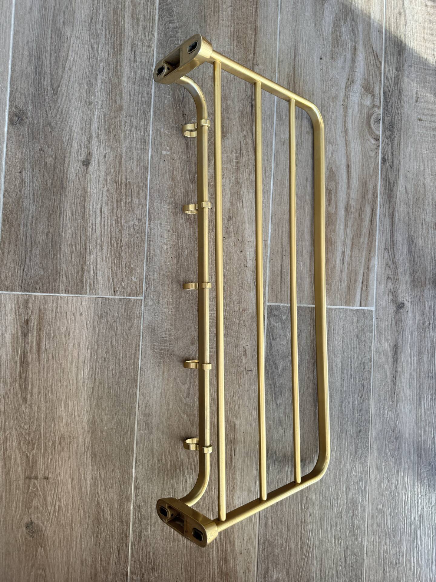 Vintage wall coat rack in gold aluminium – 1960s – 5 hooks