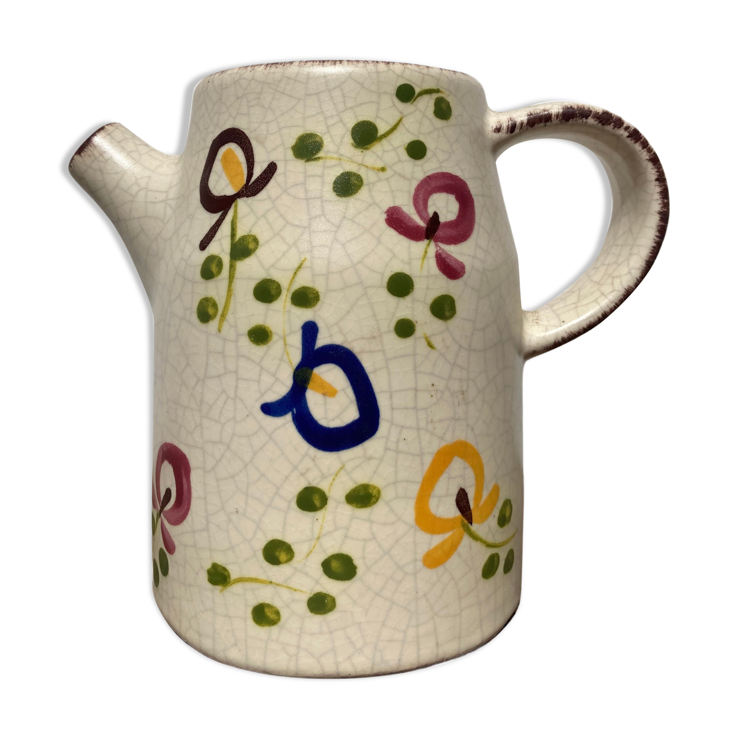 Ceramic water pitcher decorated with flowers