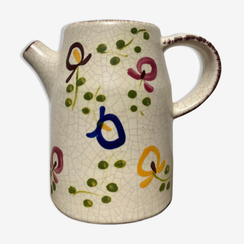 Ceramic water pitcher decorated with flowers