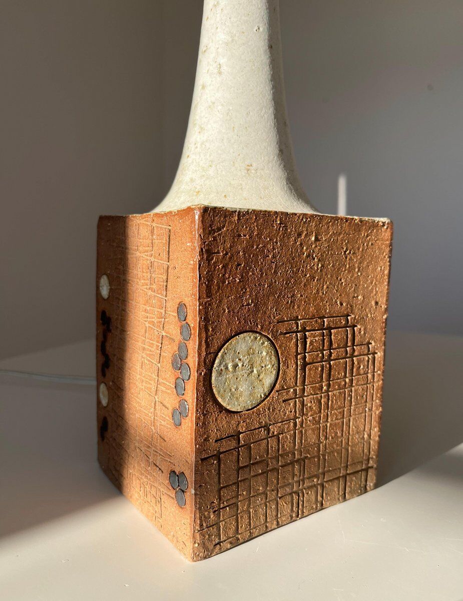 Vintage Danish table lamp in stoneware by Mette Løkke Stiil for Axella, 1970s