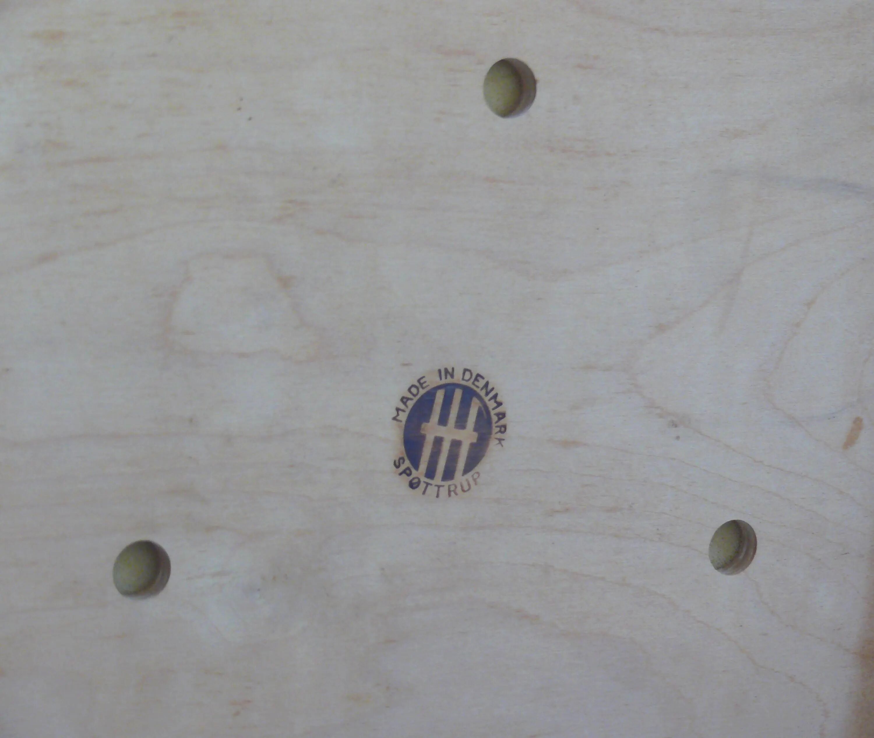 Ottoman - stool, teak - faux leather, Spottrup Denmark - 1960s