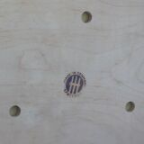 Ottoman - stool, teak - faux leather, Spottrup Denmark - 1960s