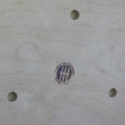 Ottoman - tabouret, teck - simili cuir, Spottrup Danemark - années 1960