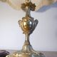 Candlelight lamp 1950's Bronze and pagoda lampshade