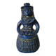 Vintage bay keramik, blue woman with fruit basket, germany, 1960s/1970s.