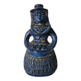 Vintage bay keramik, blue woman with fruit basket, germany, 1960s/1970s.