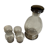 Carafe en verre fumé avec ses 4 verres