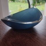 Cendrier ou vide-poche en verre d’art signé – bleu vintage design