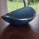 Signed art glass ashtray or bowl – vintage blue design
