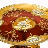Service 6 glasses and murano dish red ruby gold vintage gold ⋆ Brocante Chic
