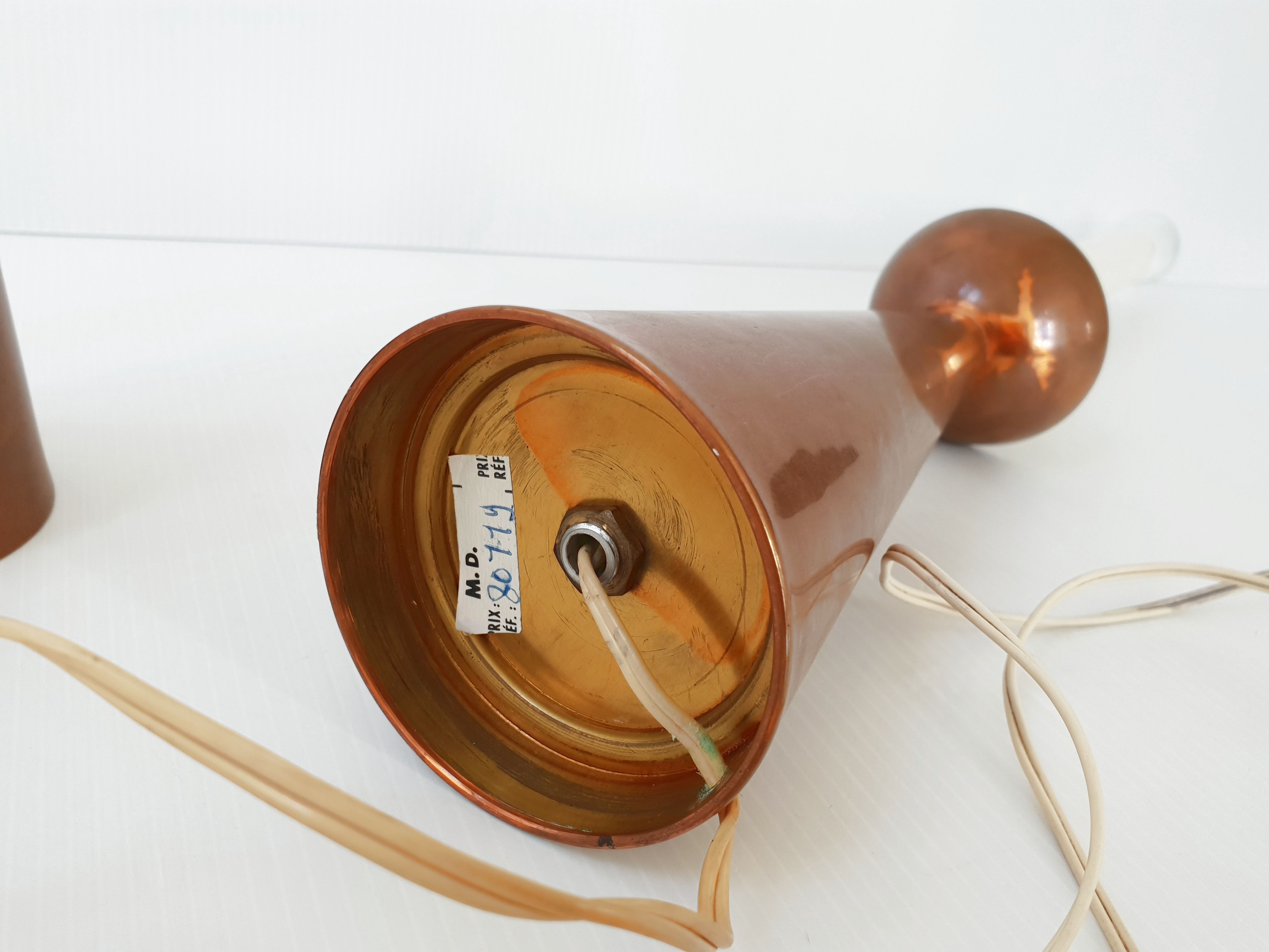 Pair of 1960 lamps signed M.D