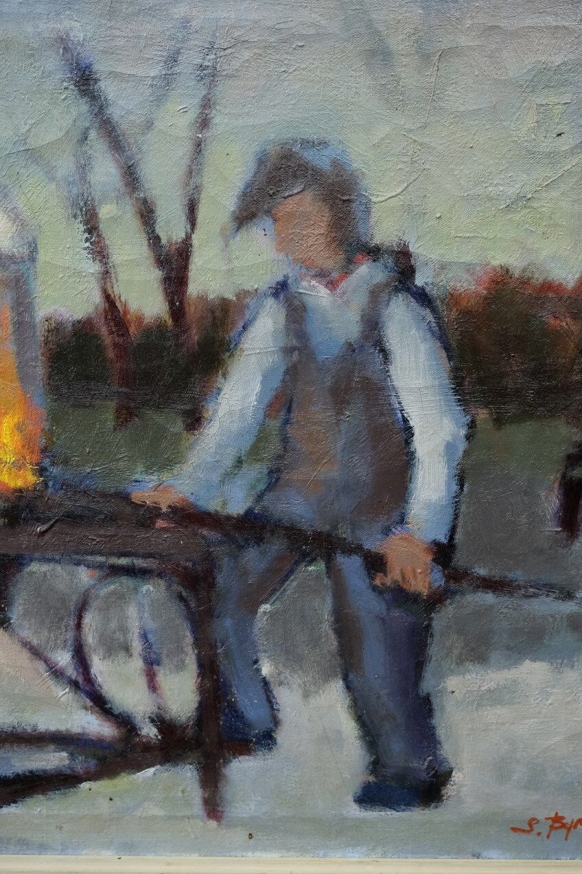 Swedish Artist, Figurative Modern Painting, 1951, Oil on Canvas, Framed