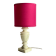 Lampe marbre et tissu fuchsia vintage