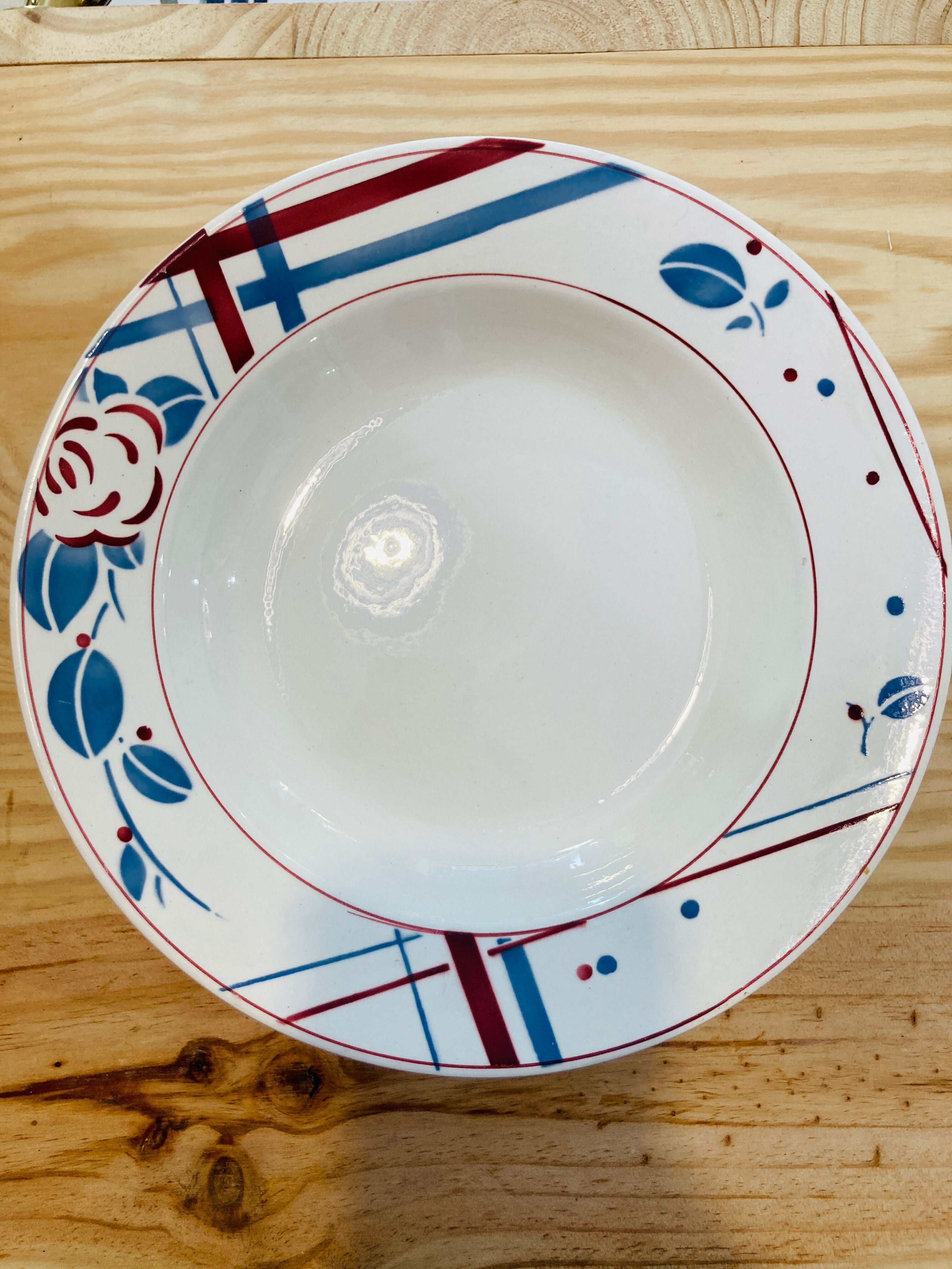 6 hollow plates Beaujeu Digoin Sarreguemines france-retro-cuisine-vintage