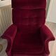 Vintage Parker Knoll red velvet recliner chair circa 1970