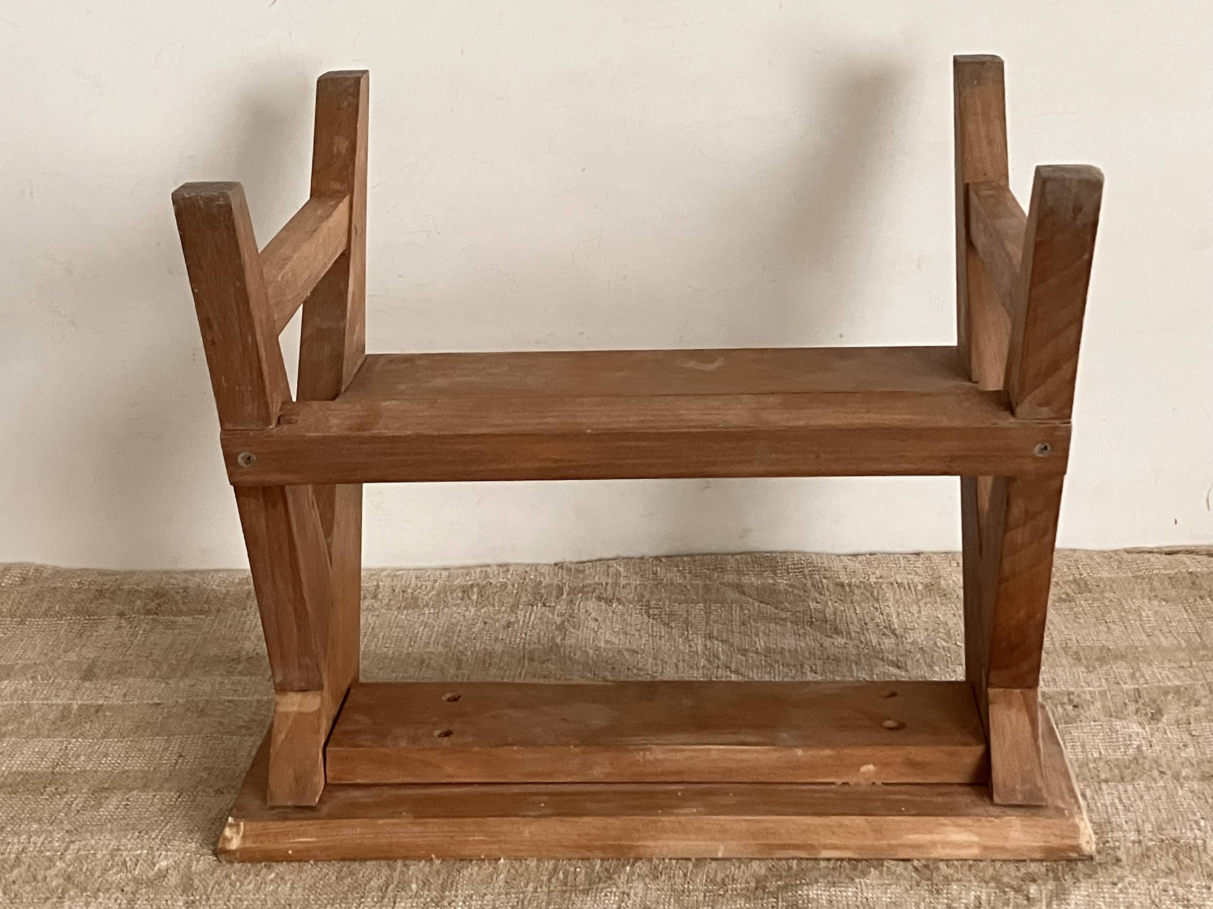 Step stool, small wooden workshop stepladder