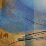 Jean-Baptiste Valadié: Blue Breeze, Mother and Daughter, original signed lithograph