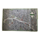 1959 map view of the center of paris from a bird's eye, n° 63 blondel la rougery, tourism commission