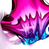 Murano XXL Coupe 50cm - Sommerso Amethyst & Turquoise - Vintage Design