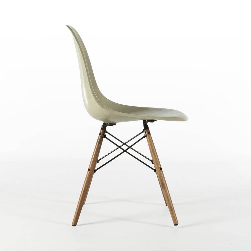 Grey Yellow Set (6) Vitra Vintage Original Eames DSW Side Shell Chairs
