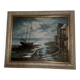Marine Nocturne - Original oil on linen canvas signed by Barton