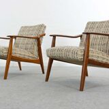 Pair of Vintage Scandinavian Easy Chairs, Lounge Chairs in Teak, 1960s