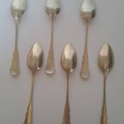6 small solid silver teaspoons Minerva