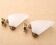 Pair of white and gold wall lights, 1950s