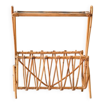 Porte-revues vintage suédois en bambou