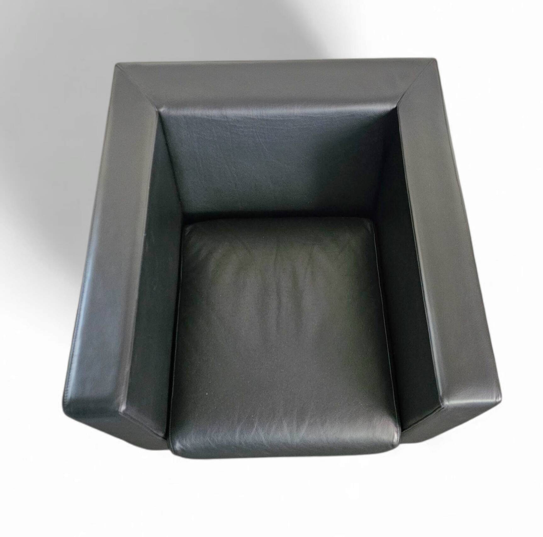 4 x Black Leather Poltrona Frau Moji Armchairs / sofa by Shigeru Uchida