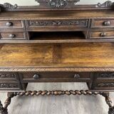Bureau En Chêne Sculpté, Style Renaissance, XIXe Siècle