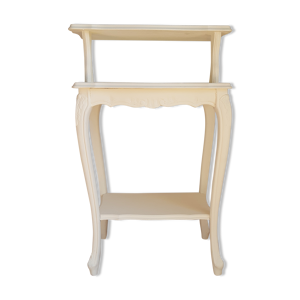 table de chevet bois peint blanc cassé