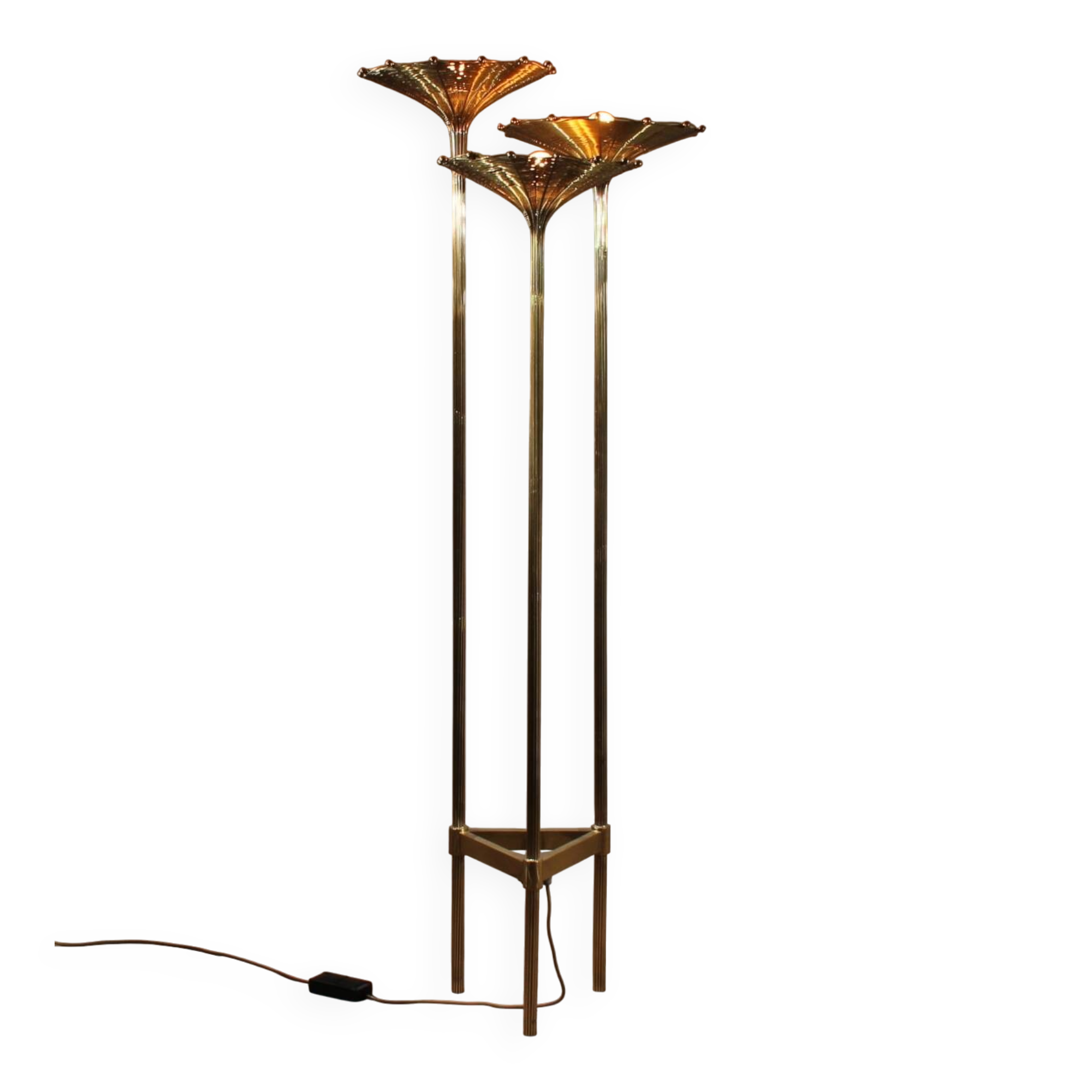 Brass ‚Papyrus‘ Floor Lamp by Nucci Valsecchi | Italy 1970s