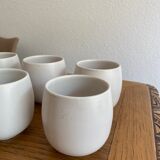 Set of 6 white sandstone pots