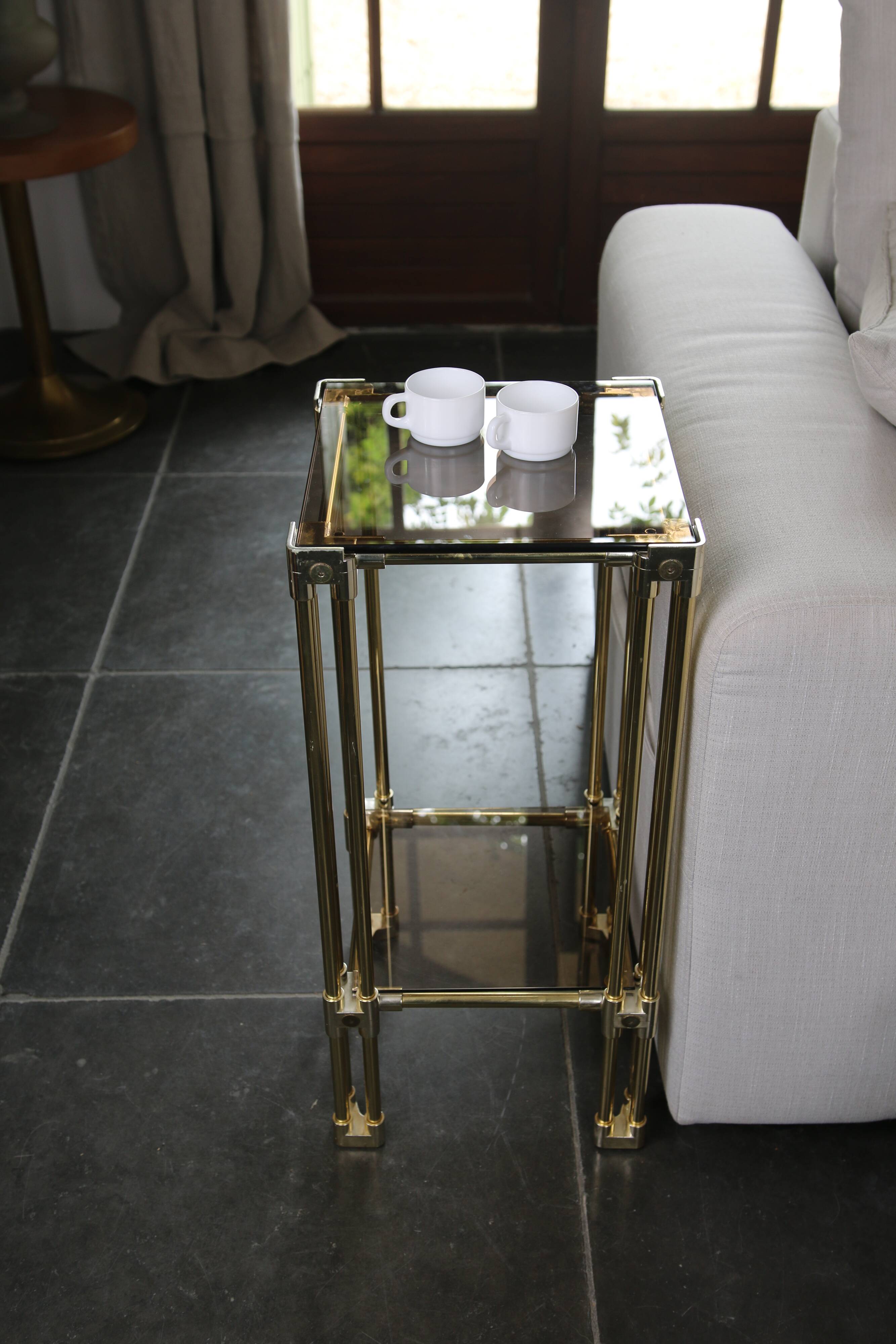 Brass side table, 1970s-1980s